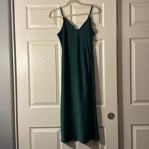 Banana Republic dark green dress with slit